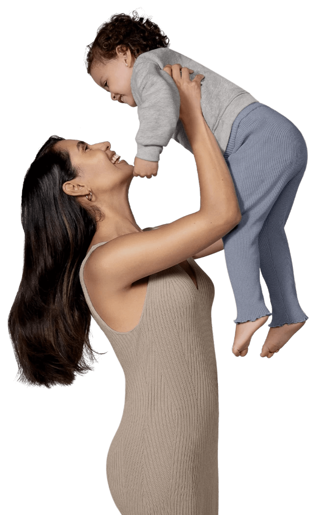 Happy mother holding her son